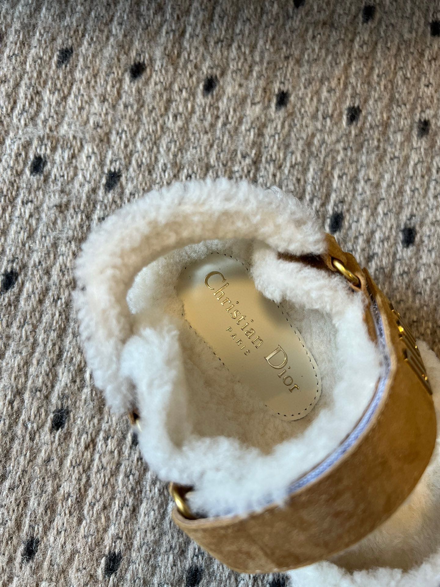 DIOR DIORact Sandal 40mm Brown Yellow Suede And Fleece Lining