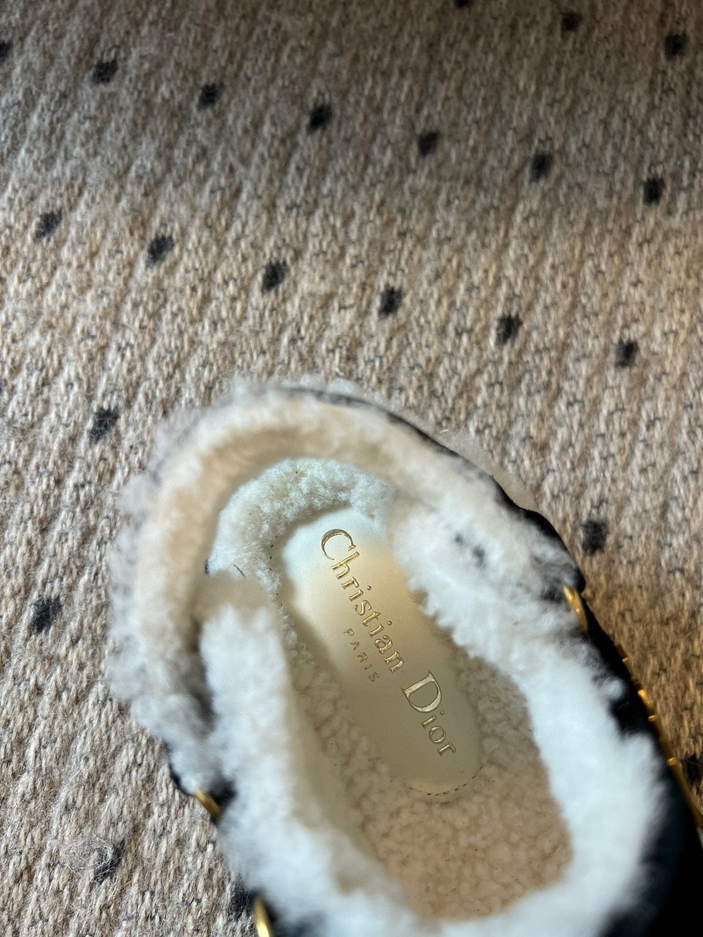 DIOR DIORact Sandal 40mm Black Suede And Fleece Lining