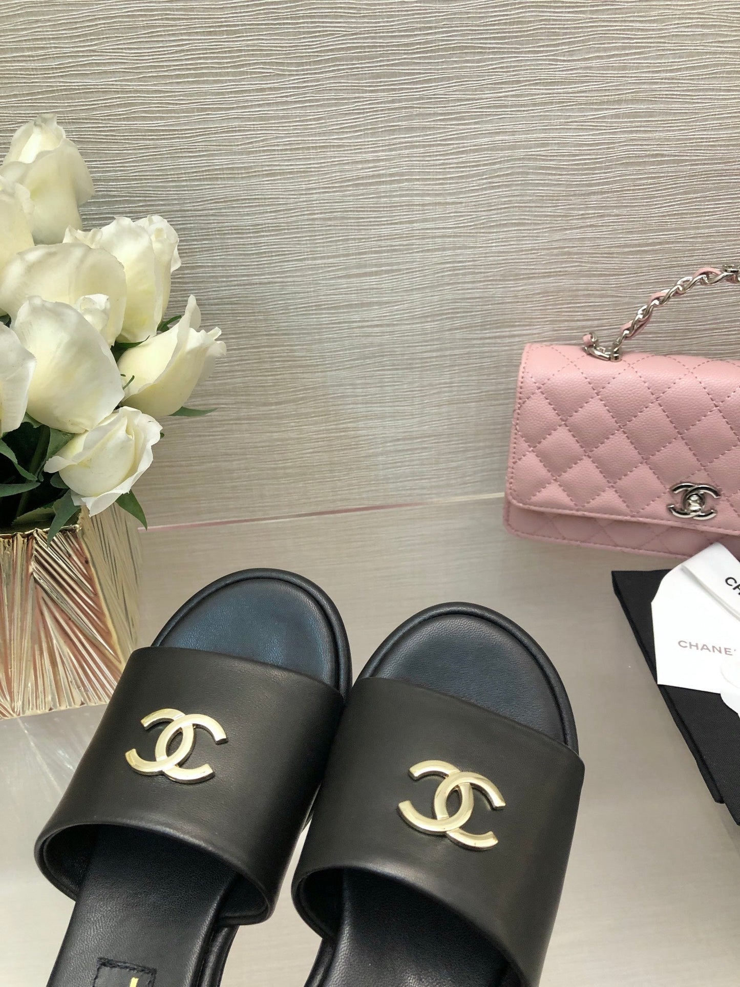 CHANEL 25C Mid Heel Mule Black Genuine Calfskin 212956