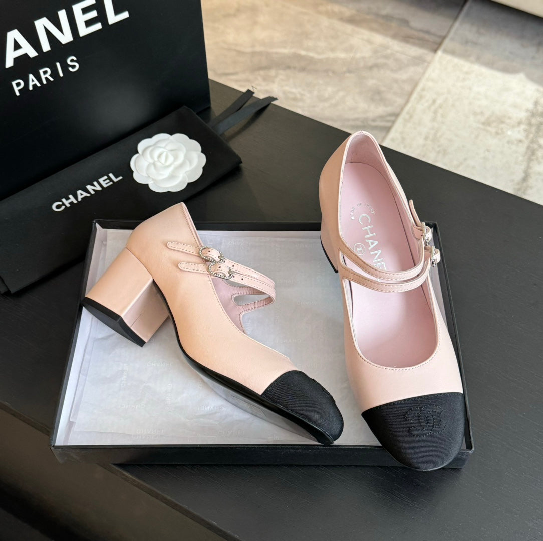 CHANEL 25C Mary Jane Pink Sheepskin 212990