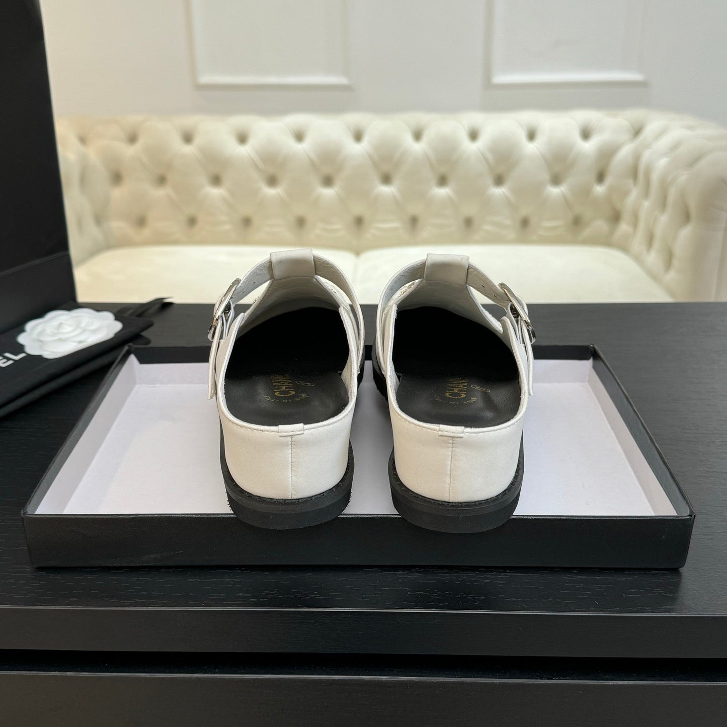 CHANEL 25C Mule Sandal White Imported Cowhide 212943