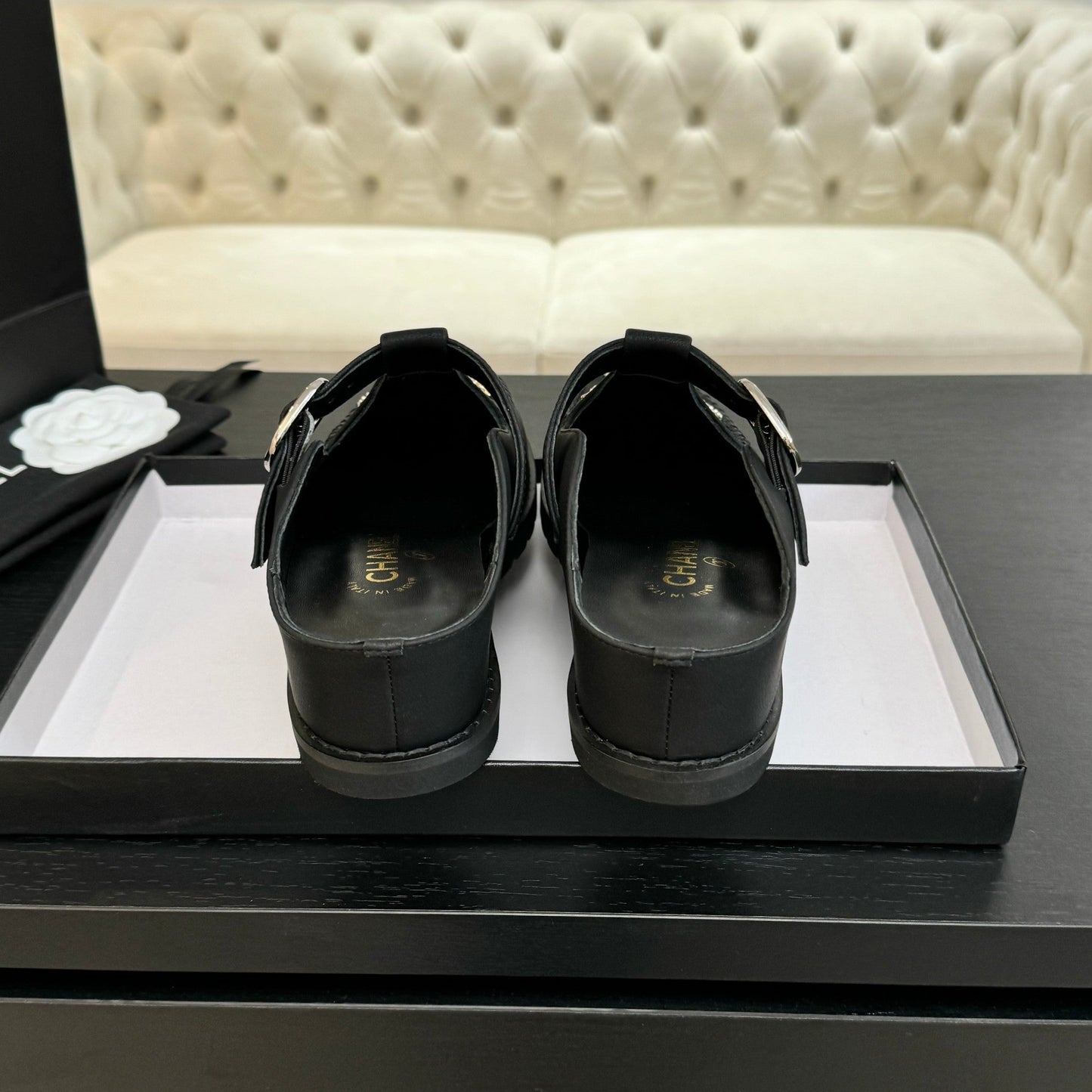 CHANEL 25C Mule Sandal Black Imported Cowhide 212946