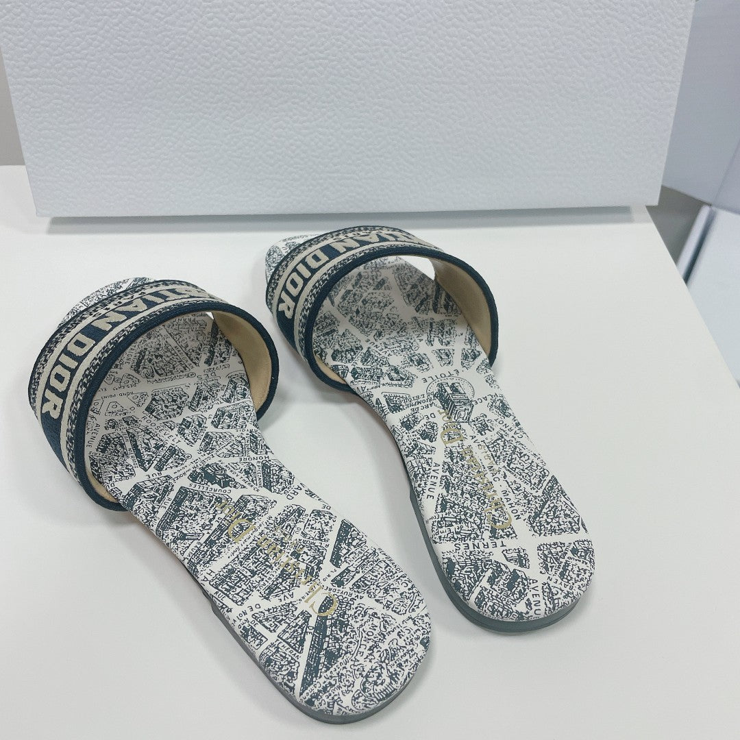 DIOR Mule Dway Slide 10mm Multi Motifs Style 3