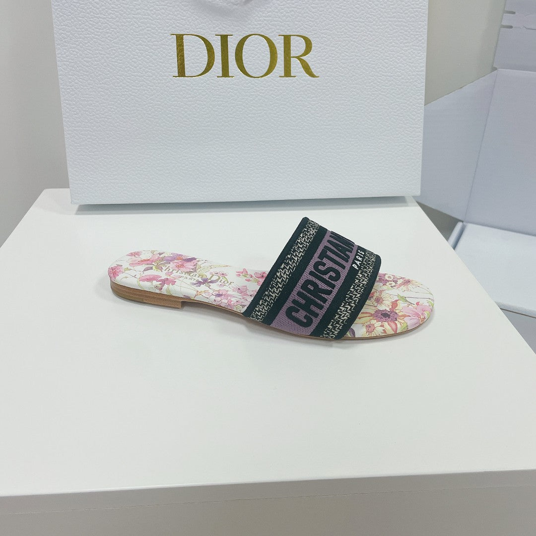 DIOR Mule Dway Slide 10mm Multi Motifs Style 2