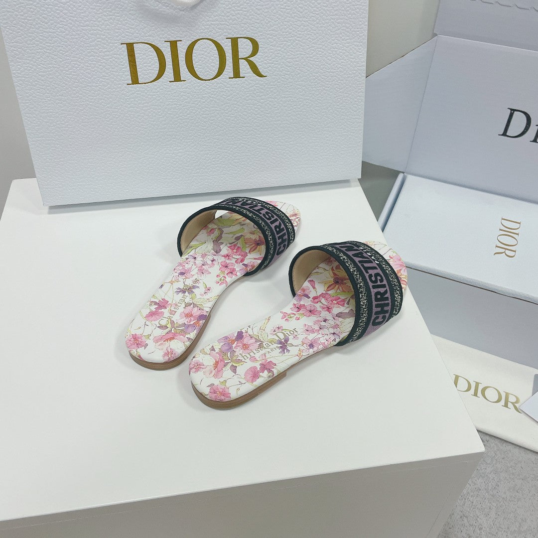 DIOR Mule Dway Slide 10mm Multi Motifs Style 2
