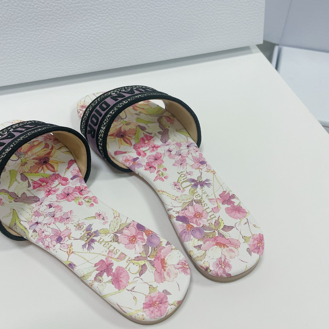 DIOR Mule Dway Slide 10mm Multi Motifs Style 2