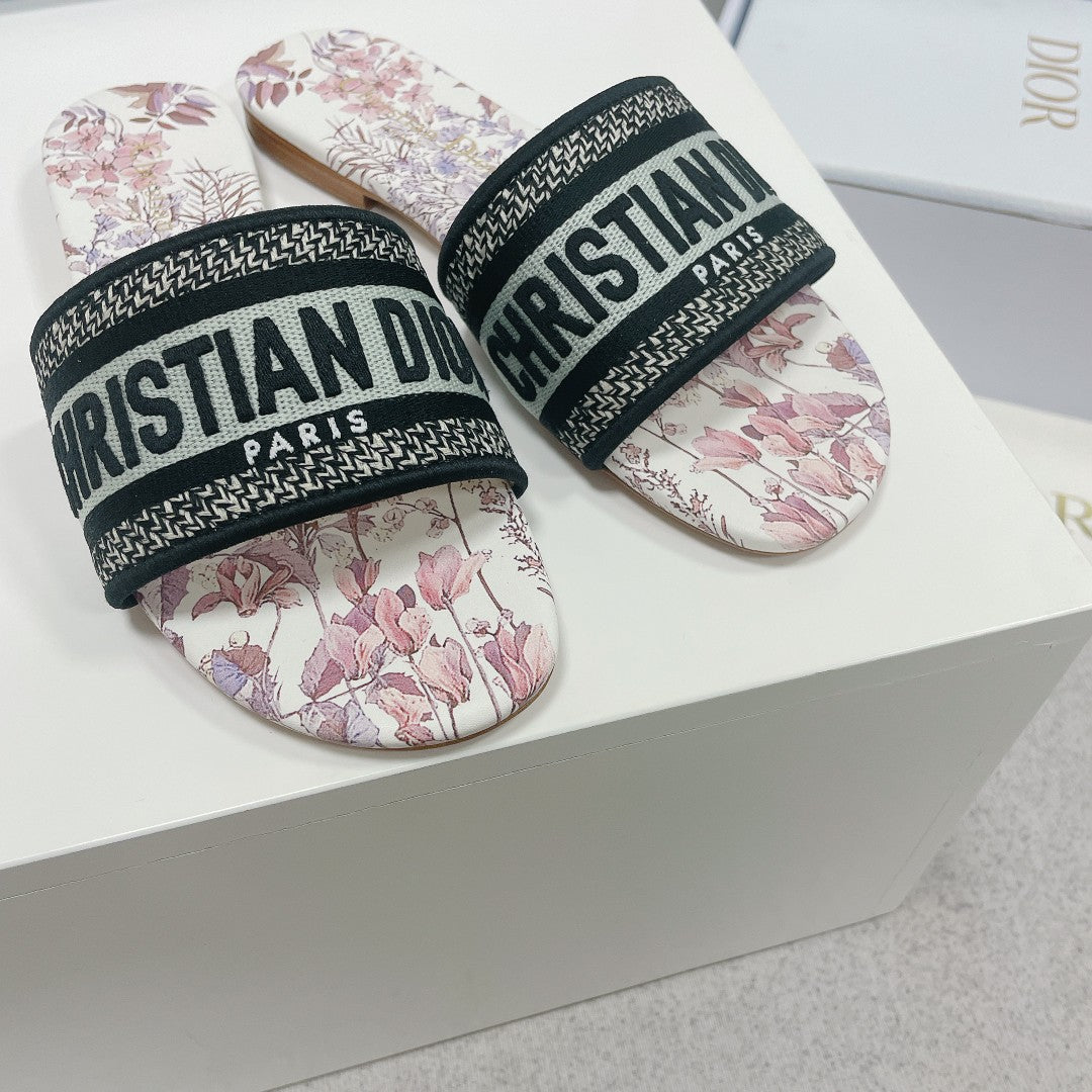 DIOR Mule Dway Slide 10mm Multi Motifs Style 1