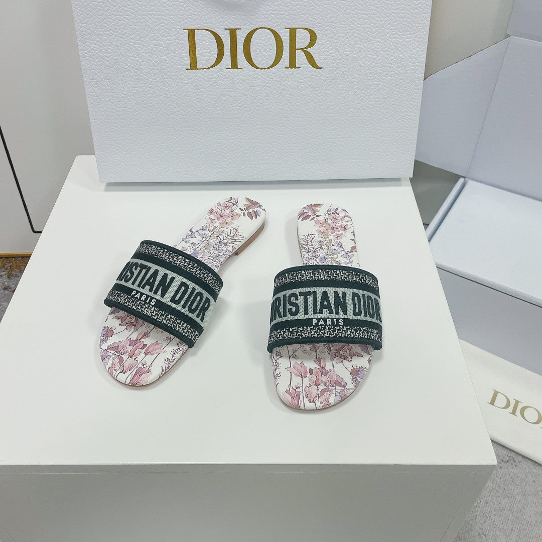 DIOR Mule Dway Slide 10mm Multi Motifs Style 1