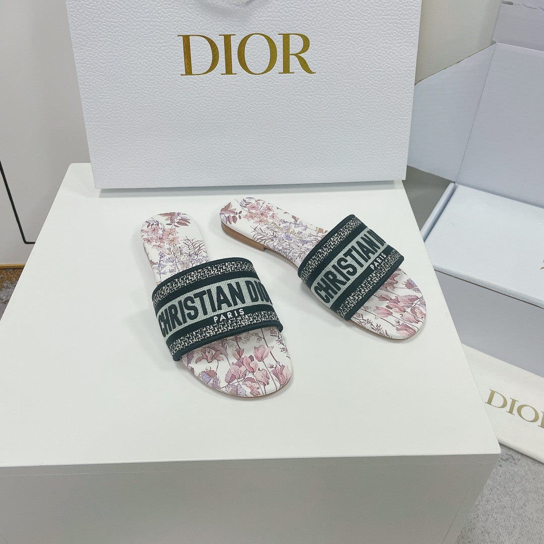 DIOR Mule Dway Slide 10mm Multi Motifs Style 1