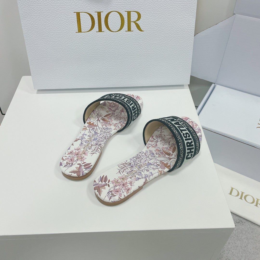 DIOR Mule Dway Slide 10mm Multi Motifs Style 1