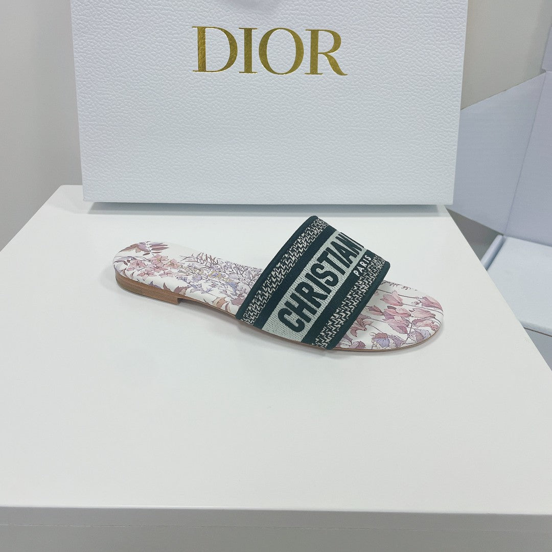 DIOR Mule Dway Slide 10mm Multi Motifs Style 1