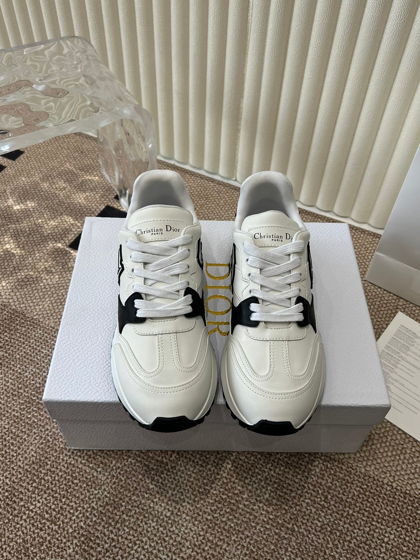 DIOR C'est DIOR Sneaker White Black Lamskin