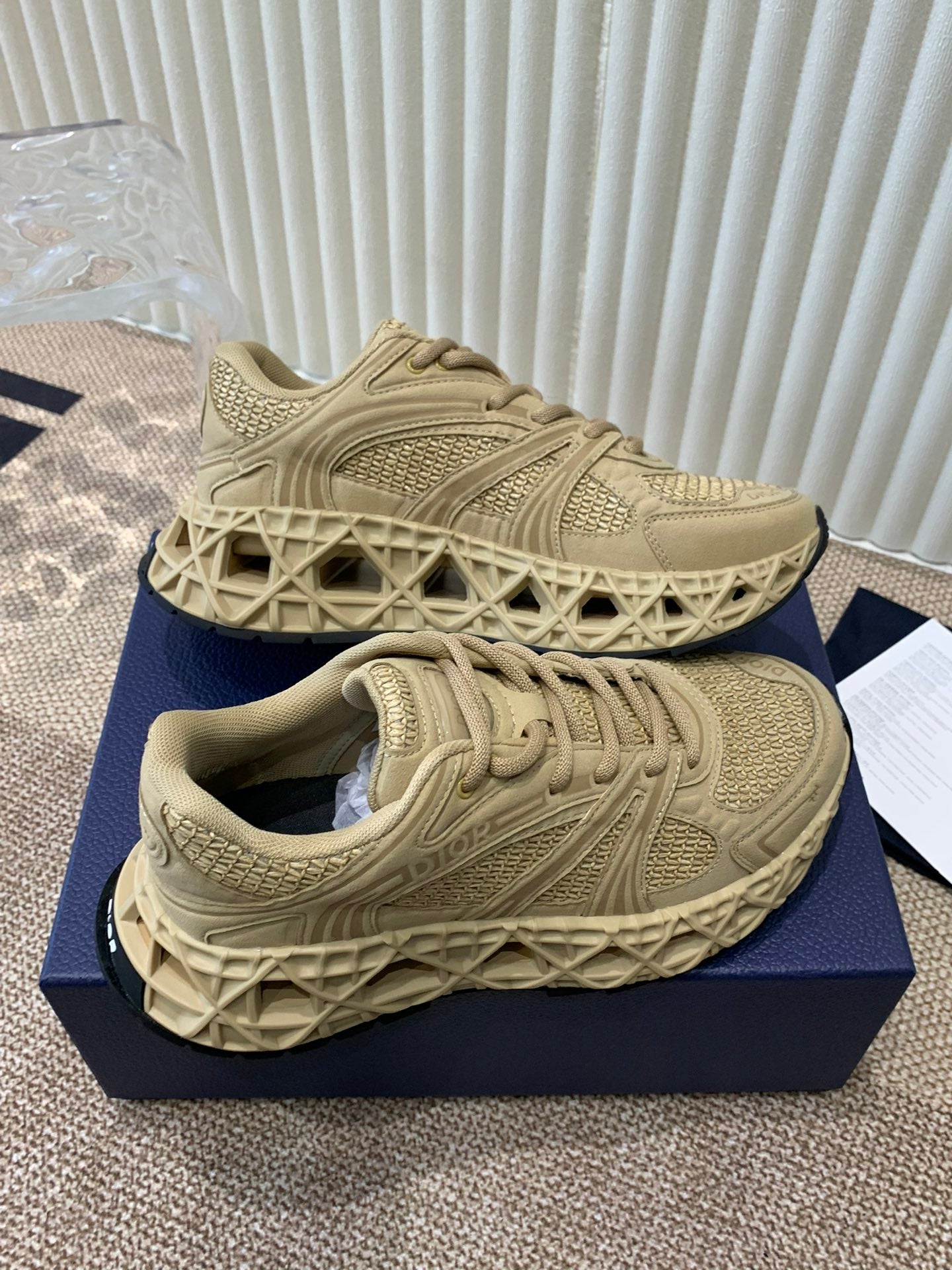 DIOR Sneaker B35 In Dark Beige Suede And Fabric 113125