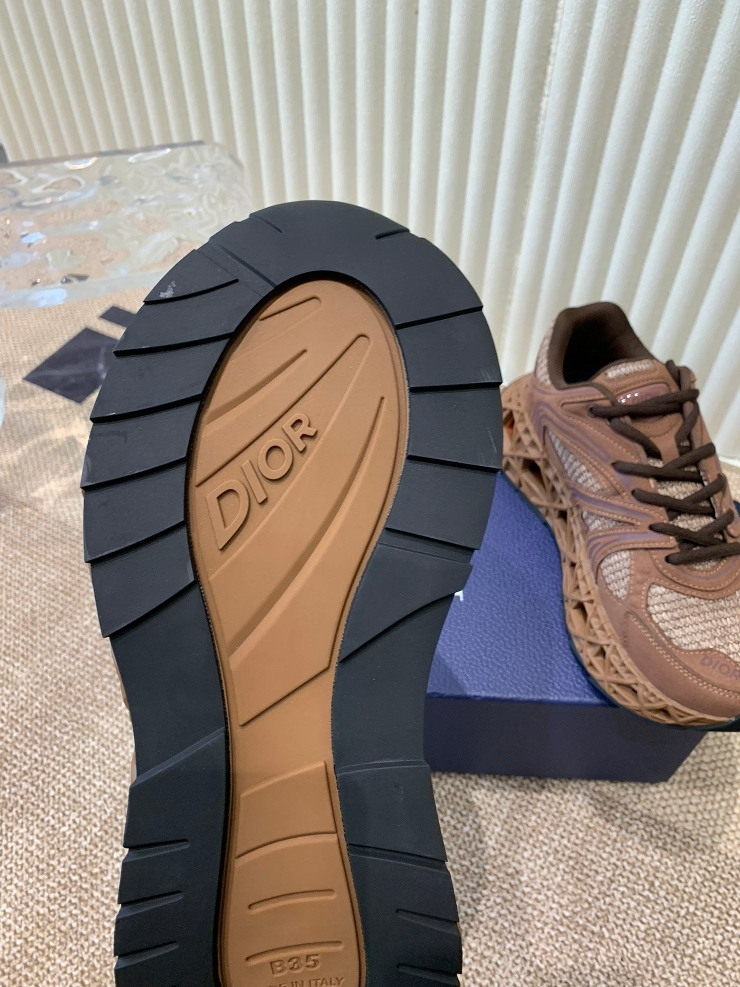 DIOR Sneaker B35 In Brown Suede And Fabric 113129