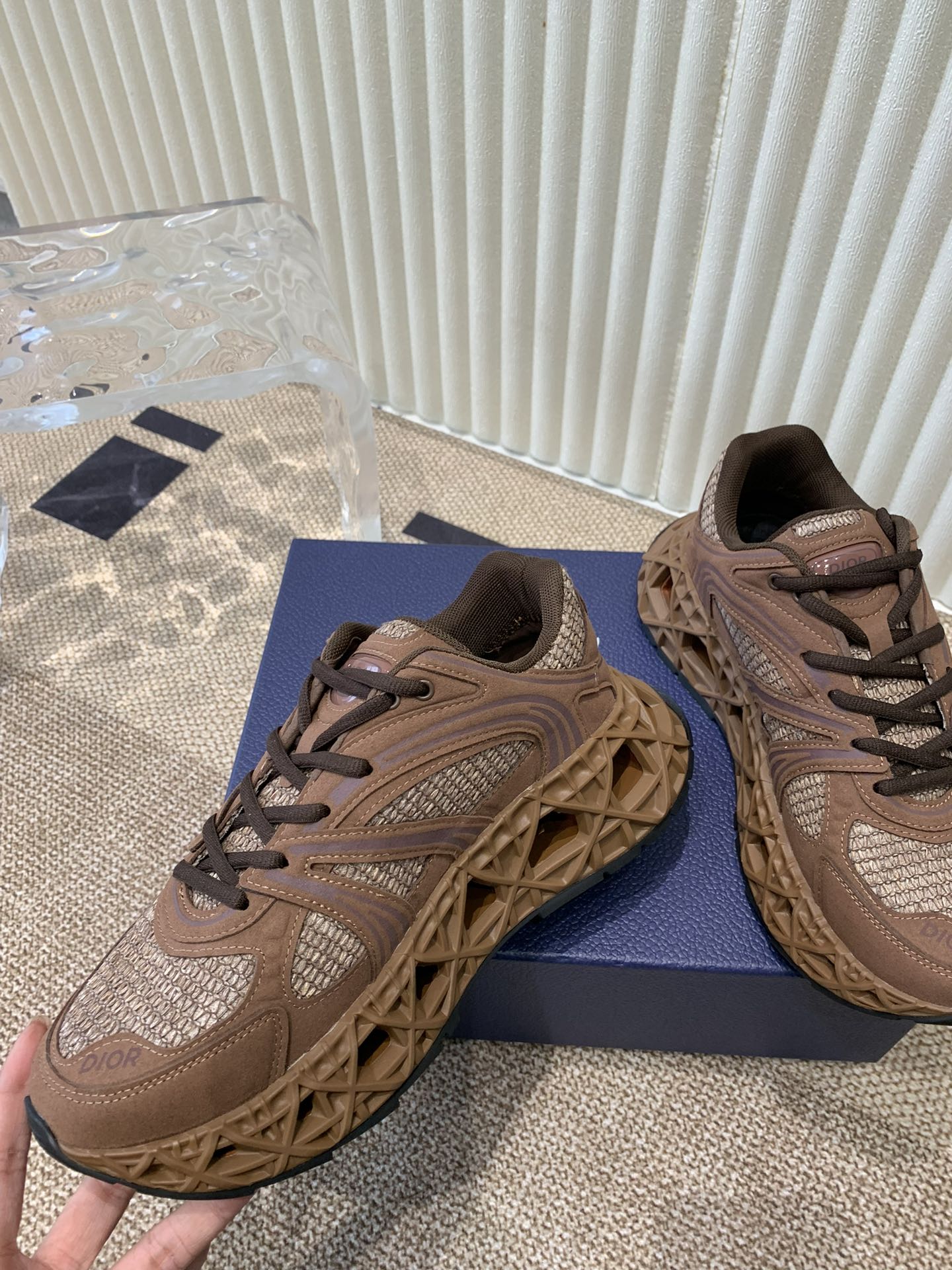DIOR Sneaker B35 In Brown Suede And Fabric 113129