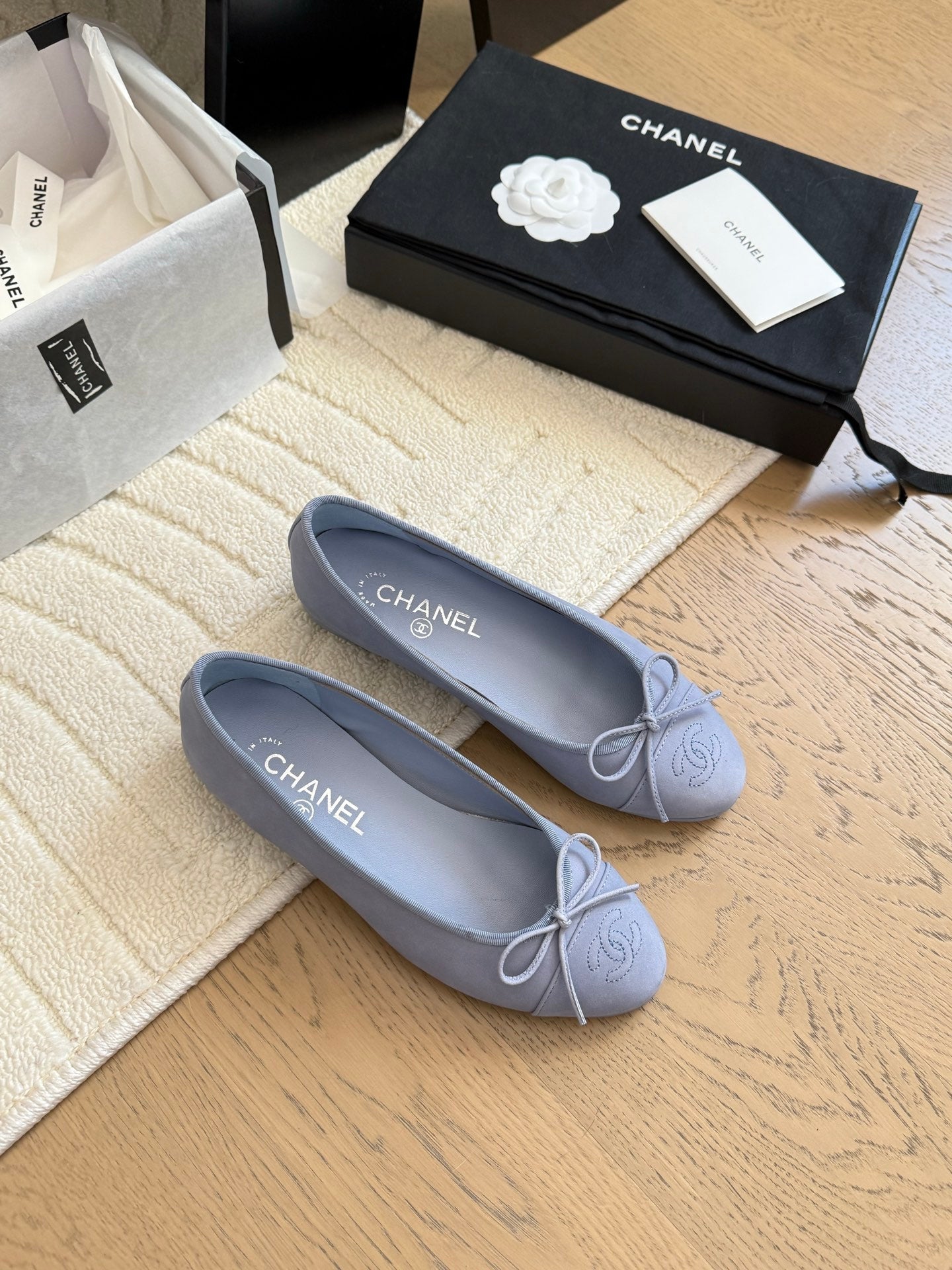 CHANEL 25C Ballet Flat Suede Calfskin
