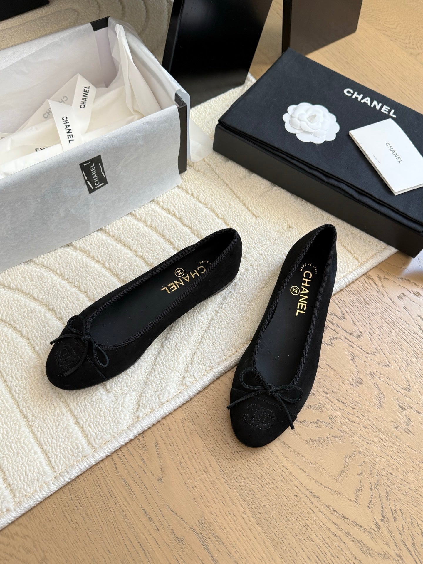 CHANEL 25C Ballet Flat Suede Calfskin