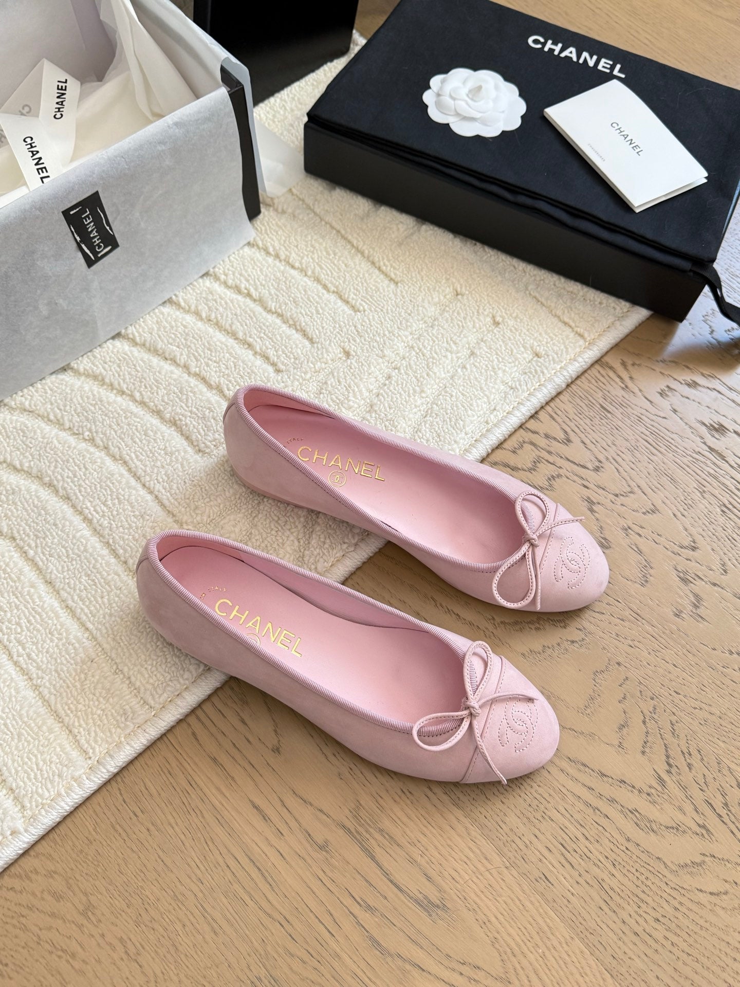 CHANEL 25C Ballet Flat Suede Calfskin