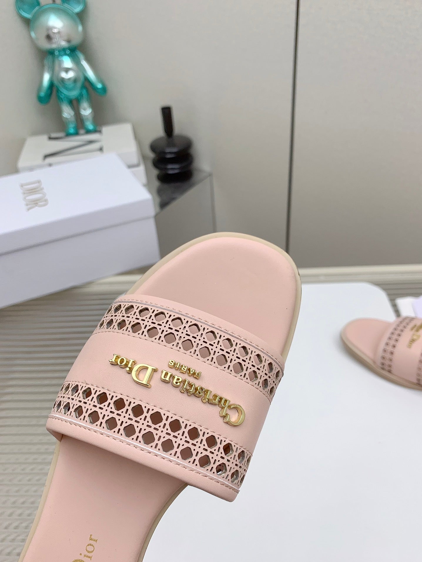 DIOR D-Lane Slide In Light Pink Cowhide 106273