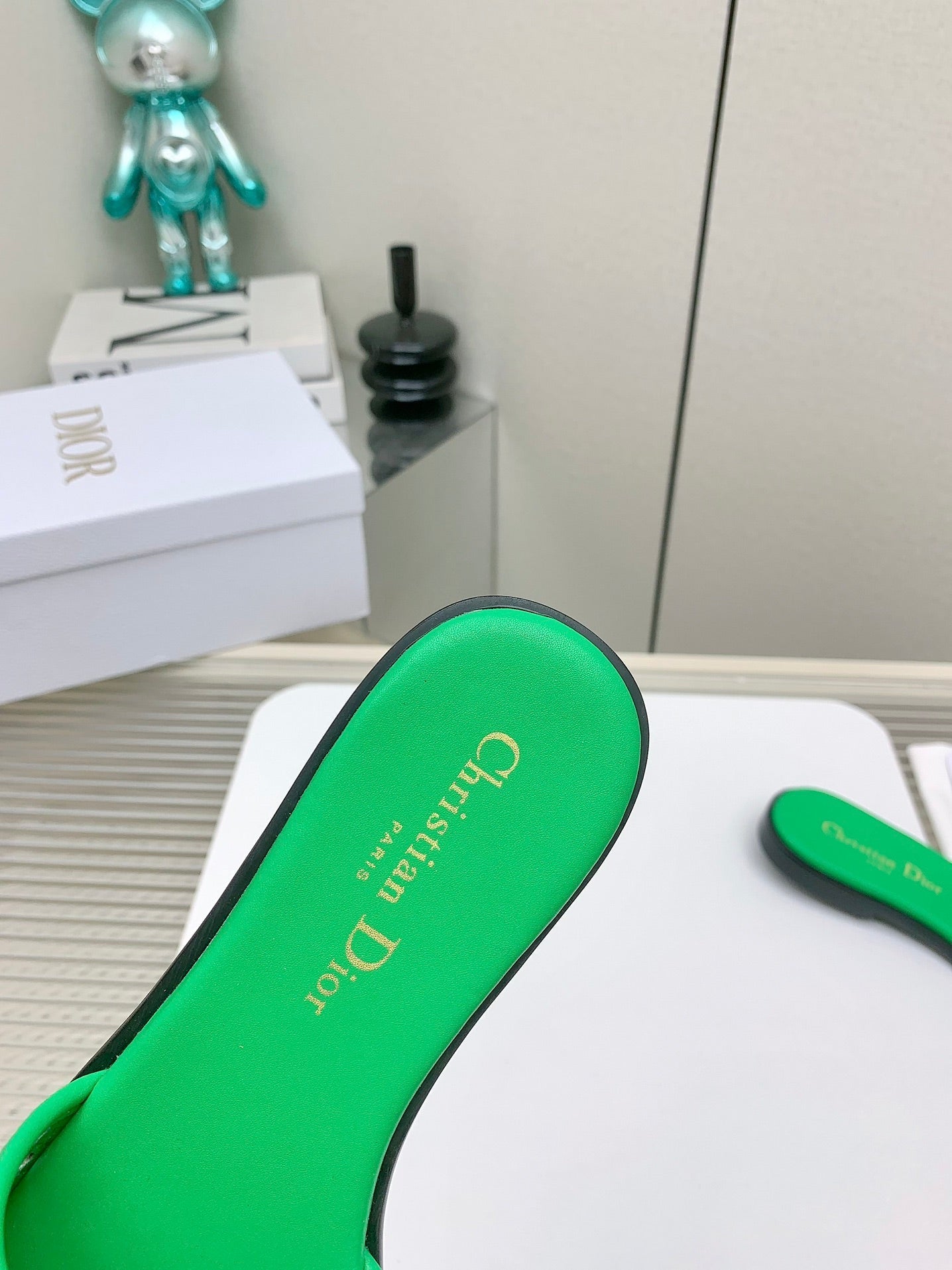 DIOR D-Lane Slide In Green Cowhide 106279