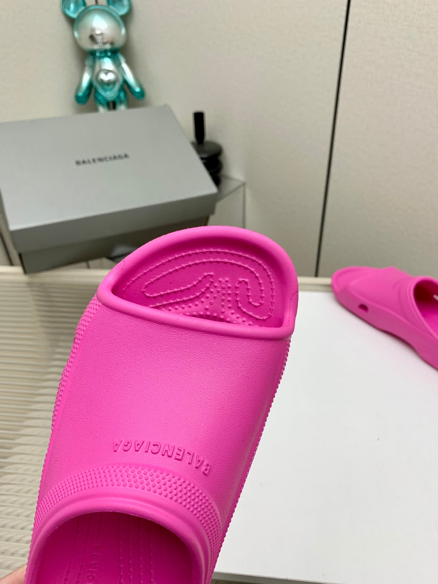 Balanciaga POOL CROCS IN HOT PINK RUBBER