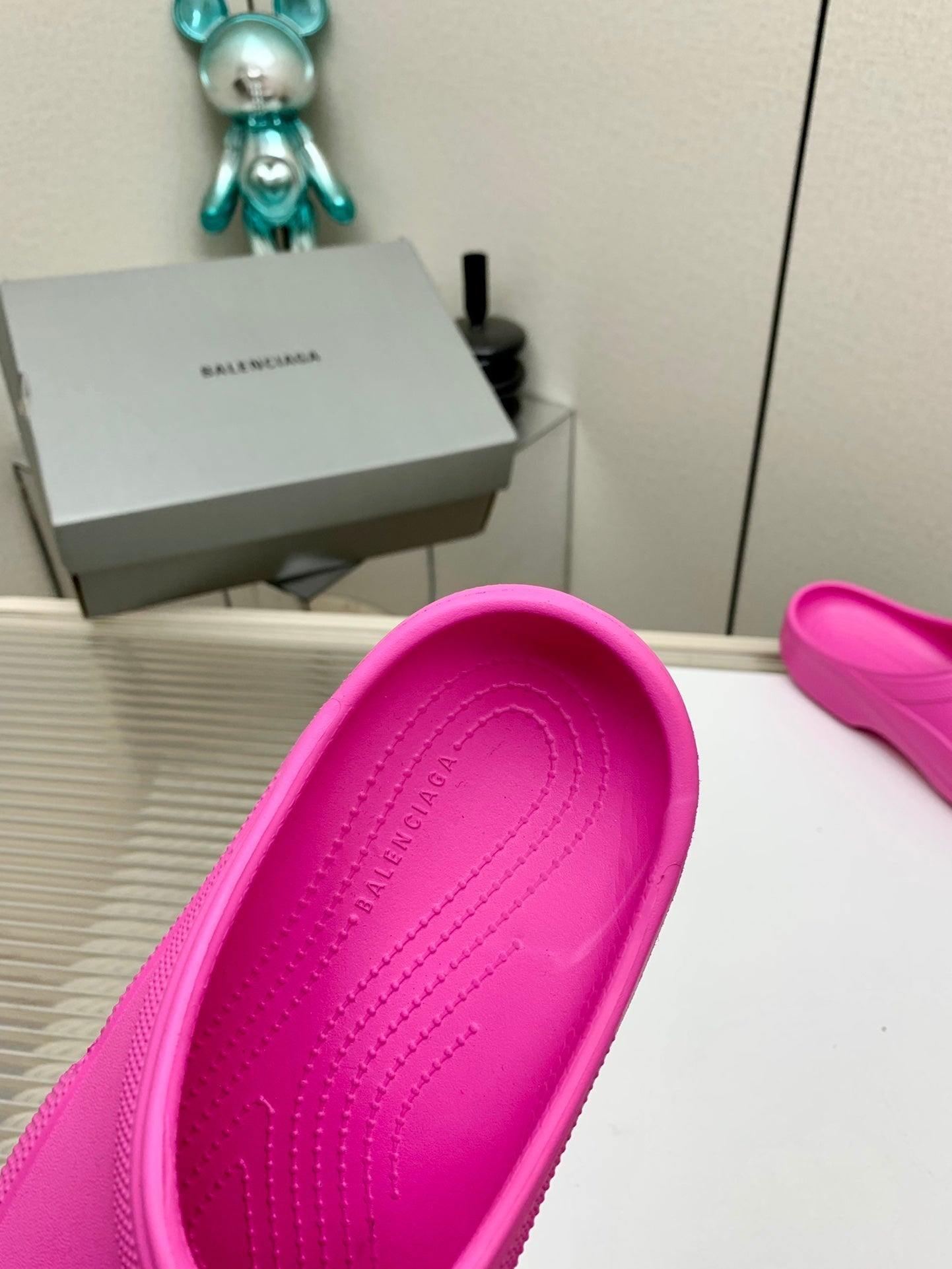 Balanciaga POOL CROCS IN HOT PINK RUBBER