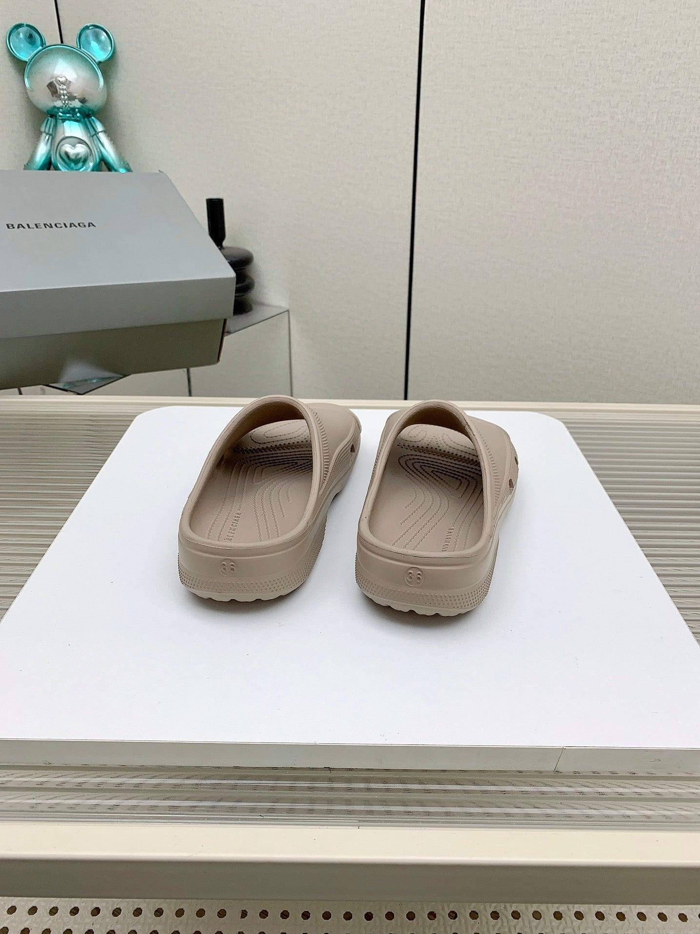 Balanciaga POOL CROCS IN HILLARY BROWN RUBBER