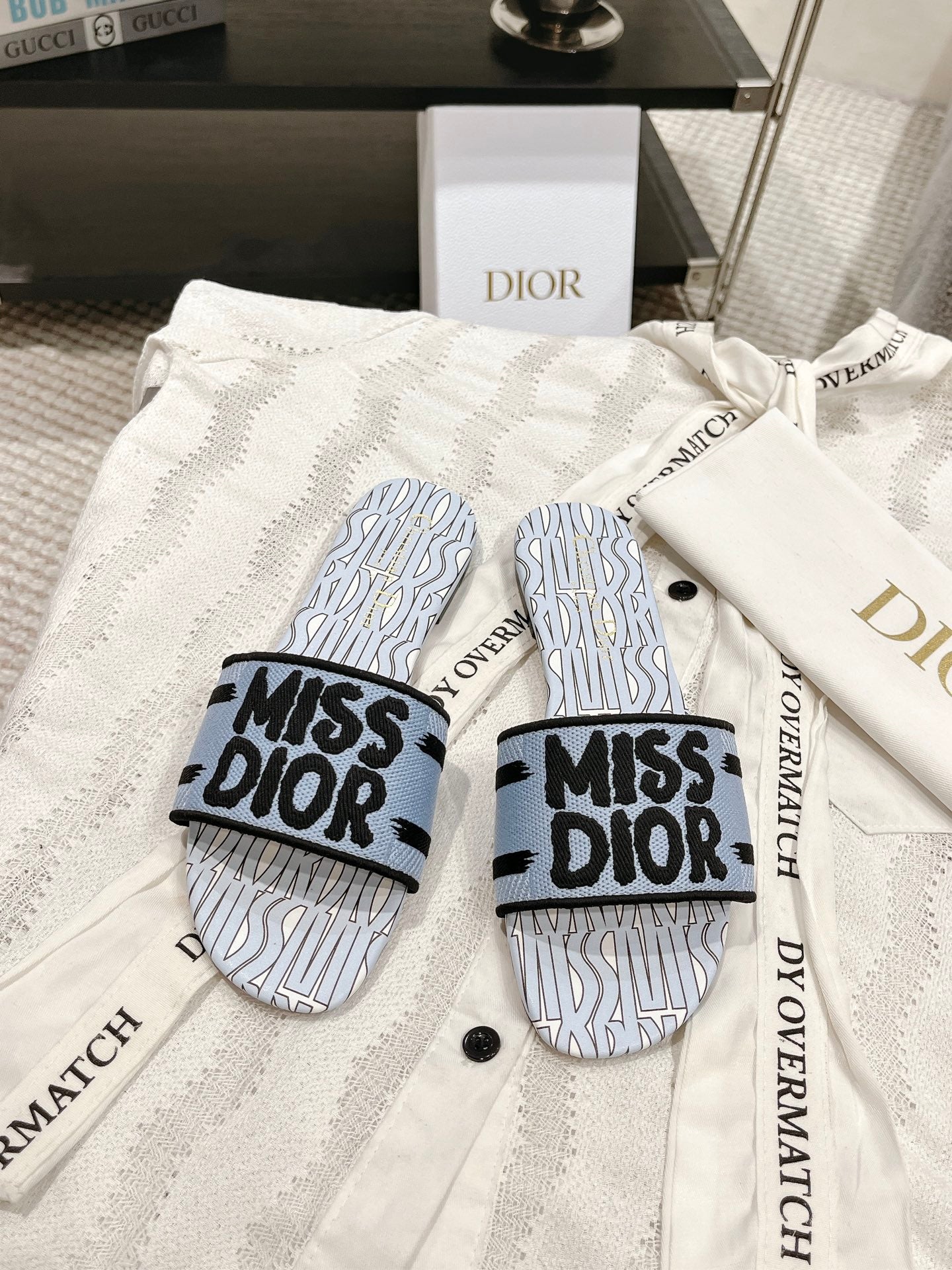 DIOR 25 Mid Heel Mules Cotton Fabric 241433