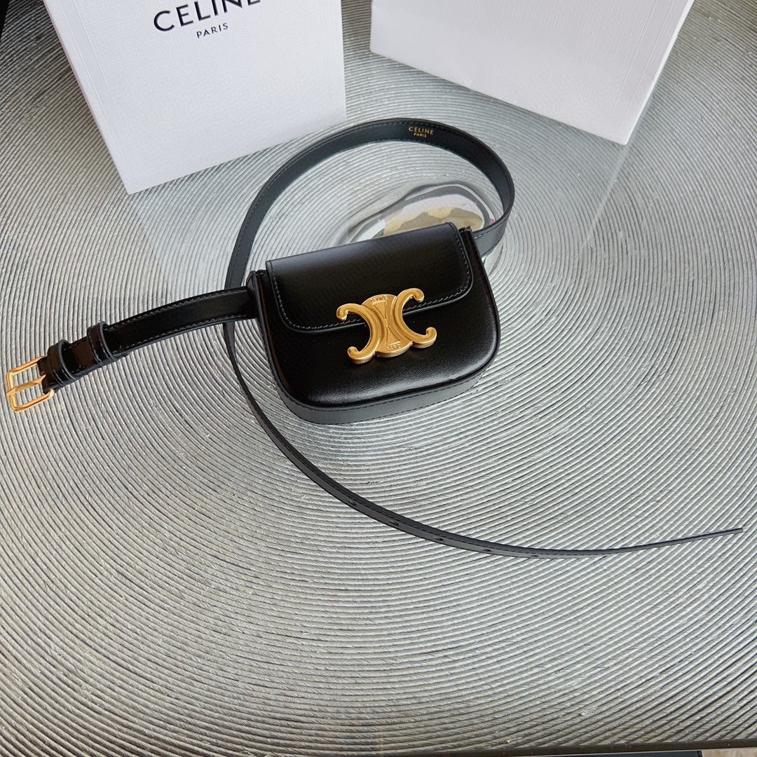 Celine celin black calfskin belt bag