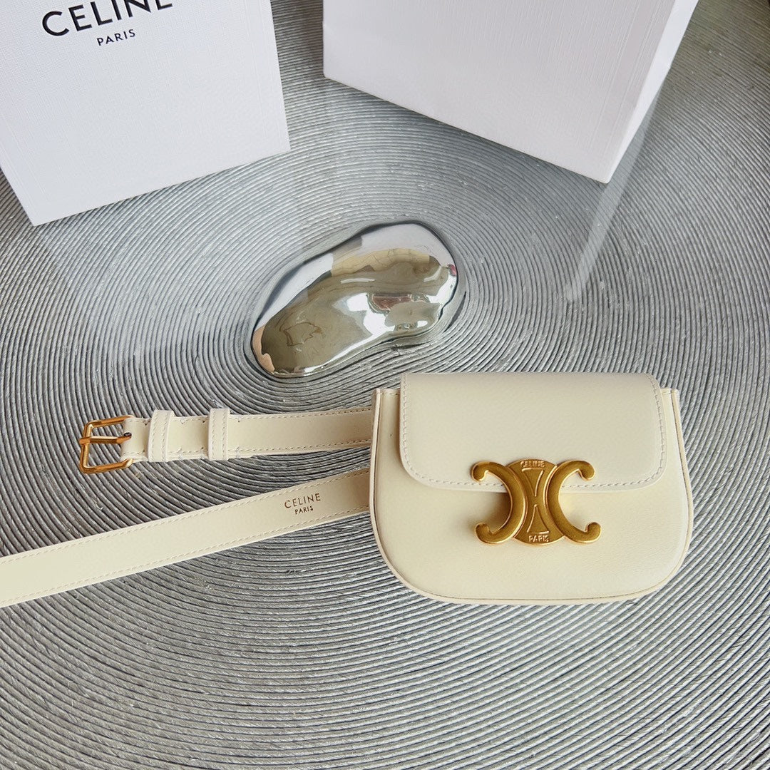 Celine celin cream calfskin belt bag