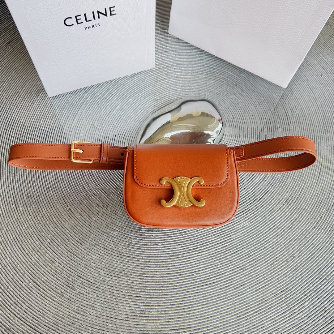 Celine tan calfskin belt bag