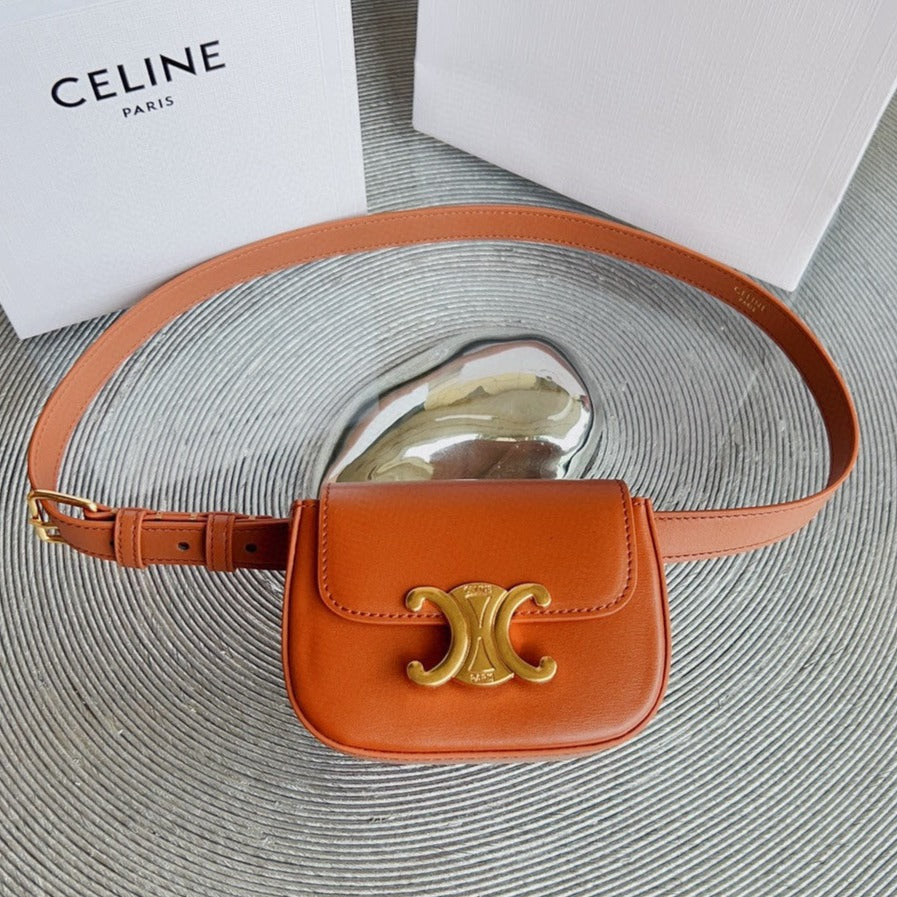Celine tan calfskin belt bag