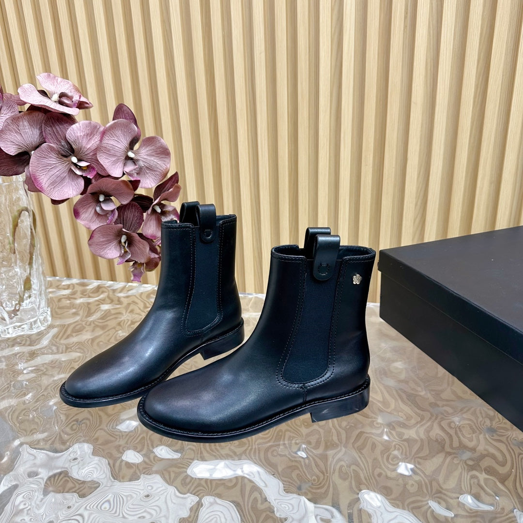 CHANEL Ankle Boots 25mm Black Calfskin