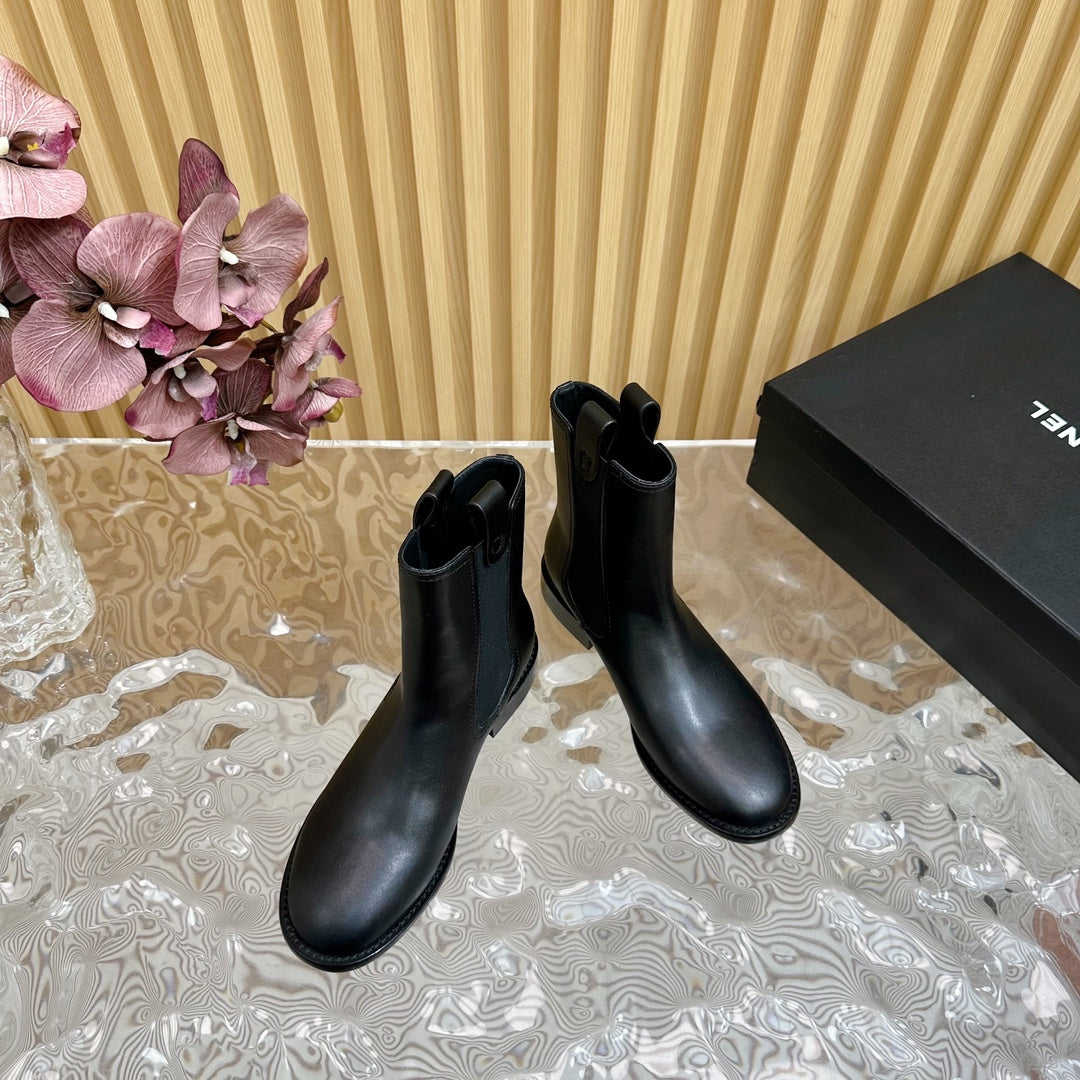 CHANEL Ankle Boots 25mm Black Calfskin