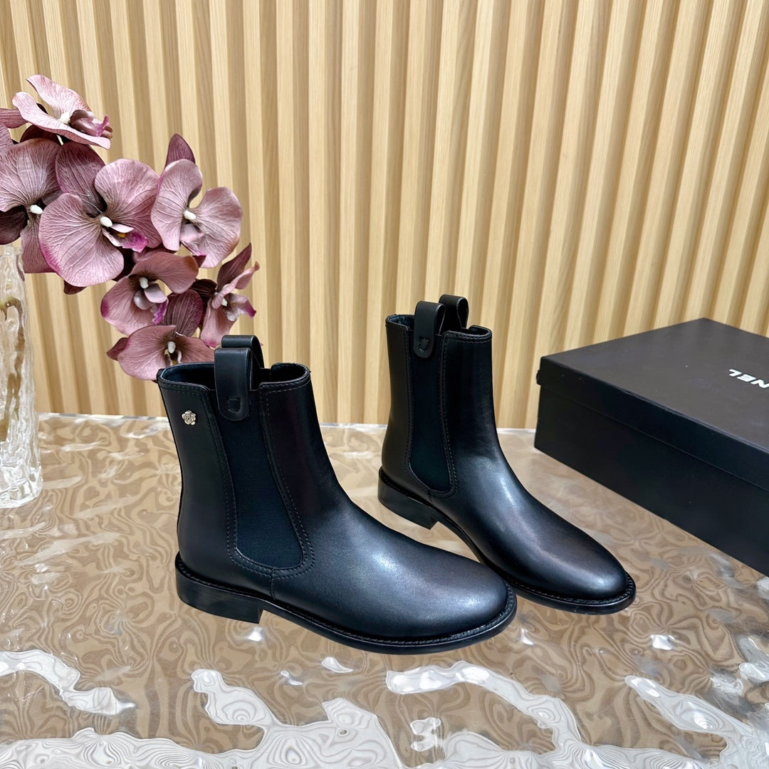 CHANEL Ankle Boots 25mm Black Calfskin