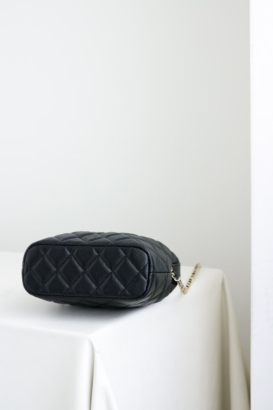 CHANEL 25C Hobo Bag Black Caviar Calfskin Silver Hardware 243623