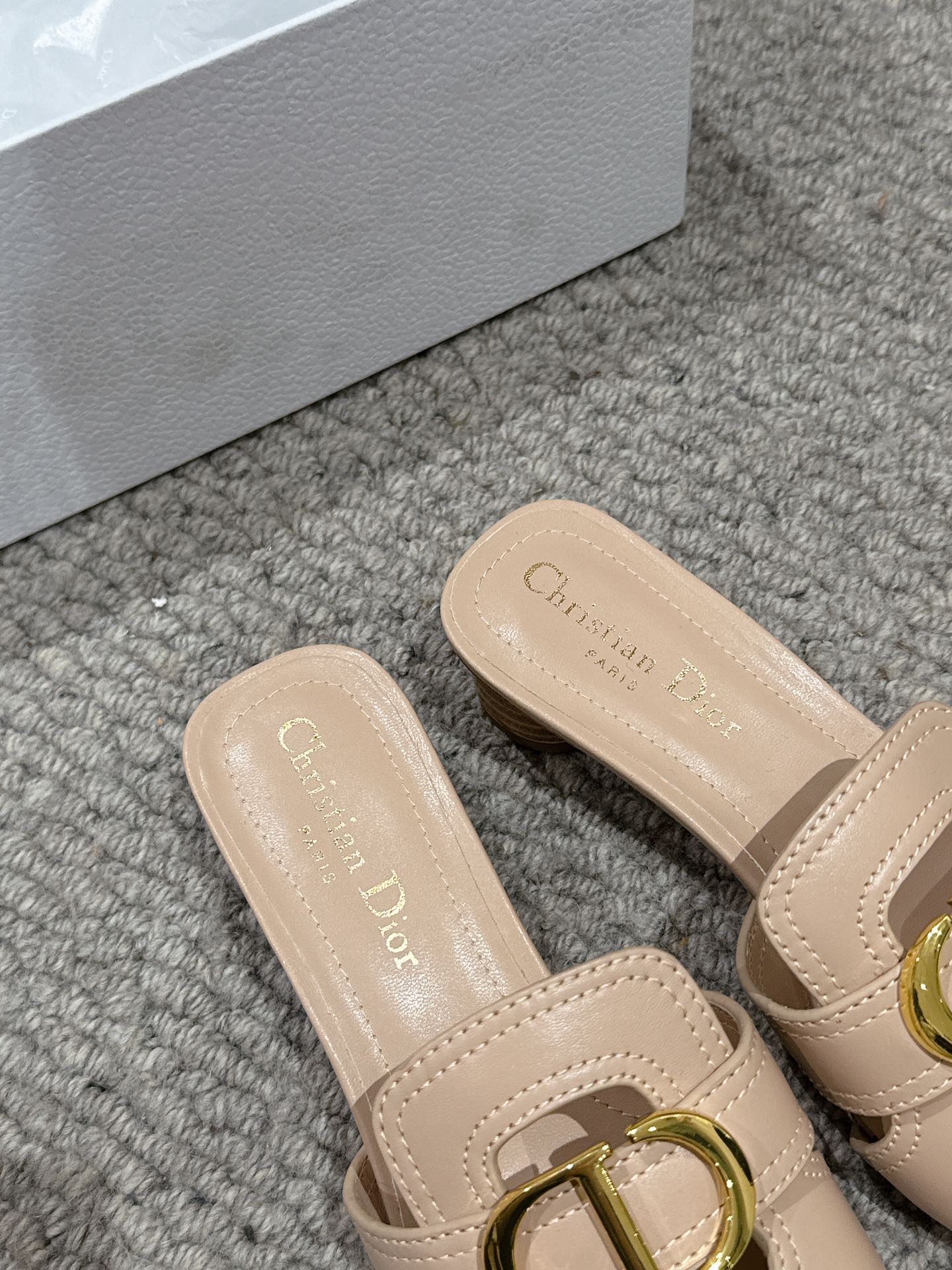 DIOR sandal mule 30 montaigne 35cm beige calfskin