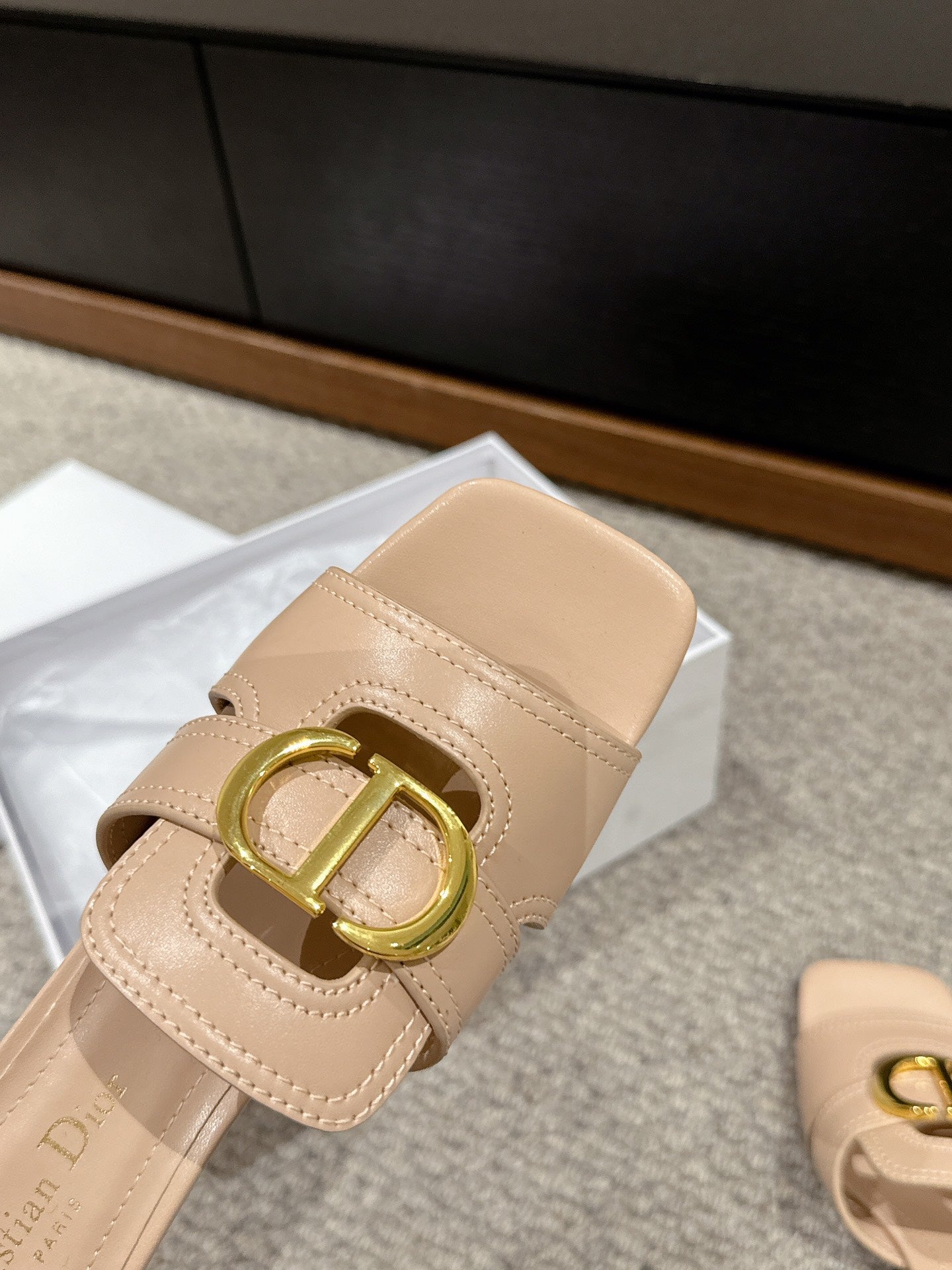 DIOR sandal mule 30 montaigne 35cm beige calfskin