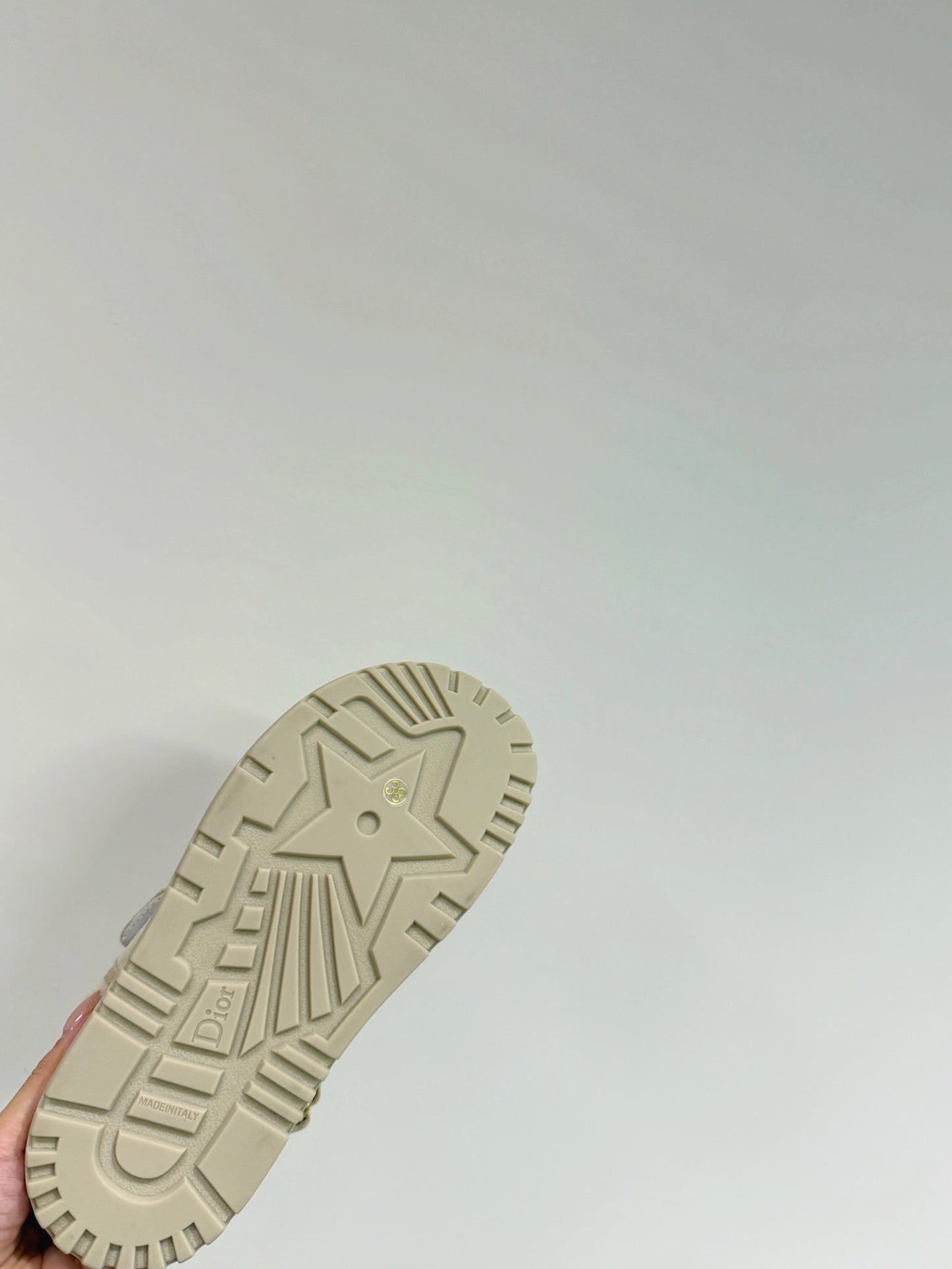 DIOR DIORact Sandal In Light Grey Suede And Wool Fleece Lining 109873