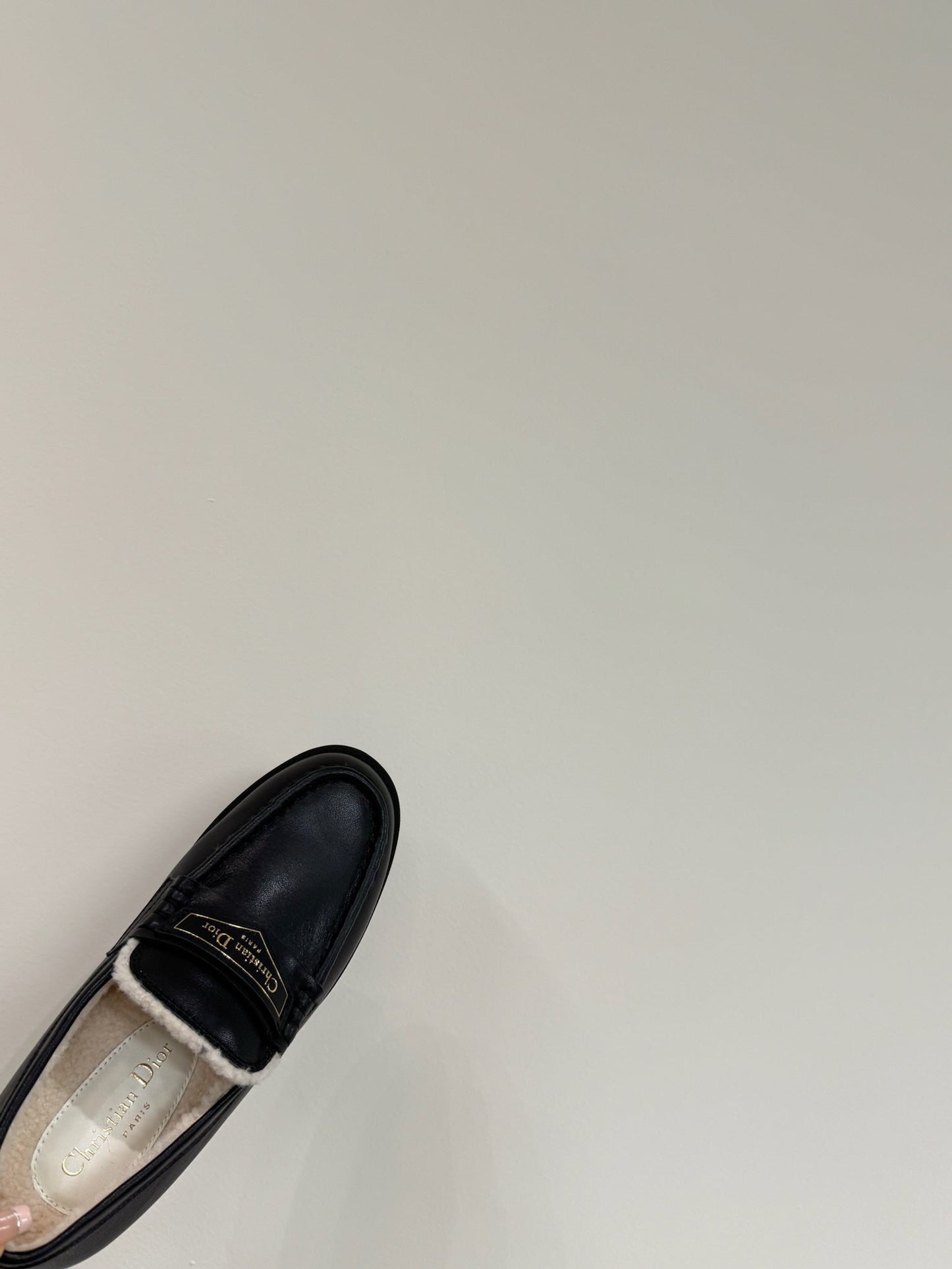 DIOR Loafers In Black Lambskin And Fleece Lining 109291