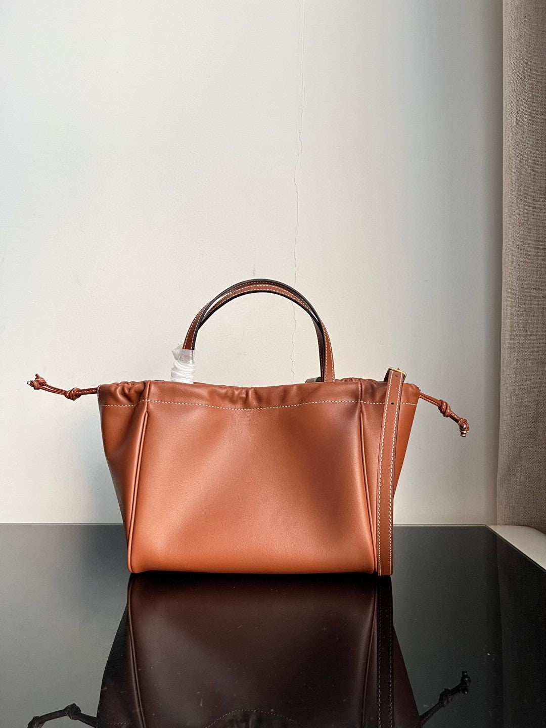 Celine SMALL CABAS DRAWSTRING CUIR TRIOMPHE 22 BROWN CALFSKIN