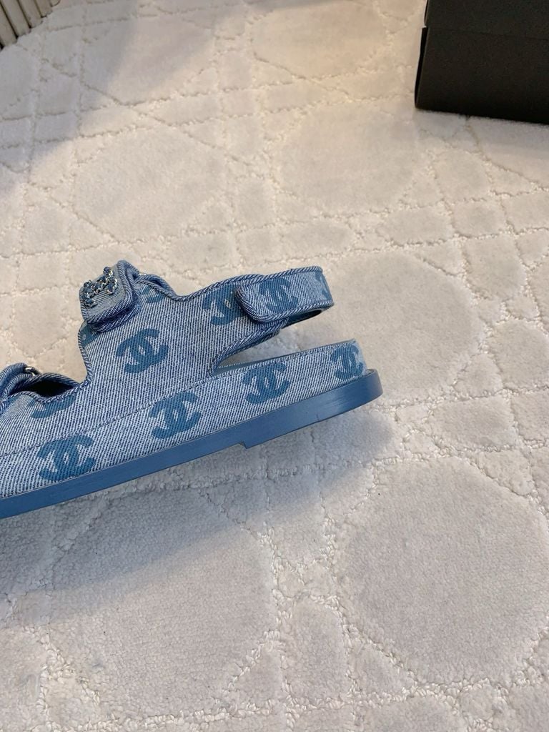 CHANEL 25 Dad Sandal Dark Blue Denim