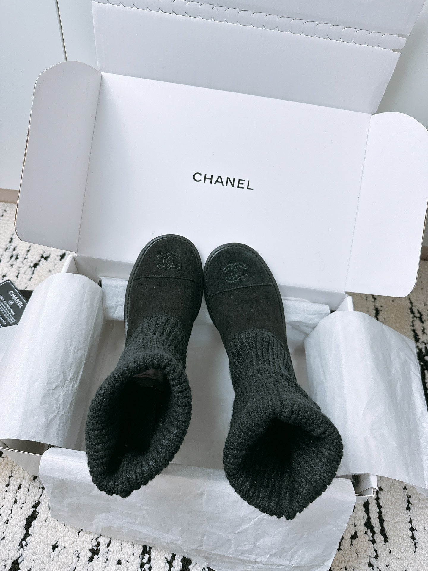 CHANEL Ankle Boots 70MM In Black Suede 144562