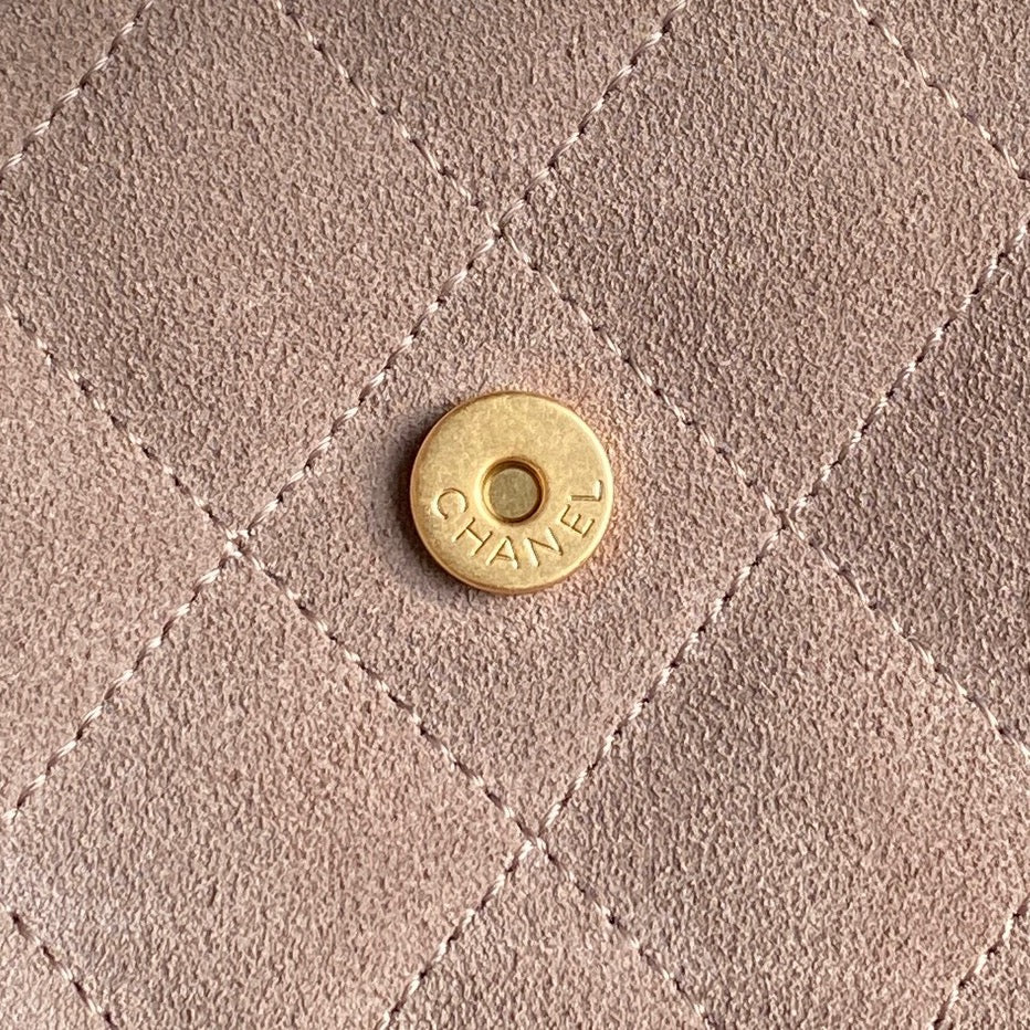 CHANEL 25C Hobo Bag 40cm Rosy Brown Suede