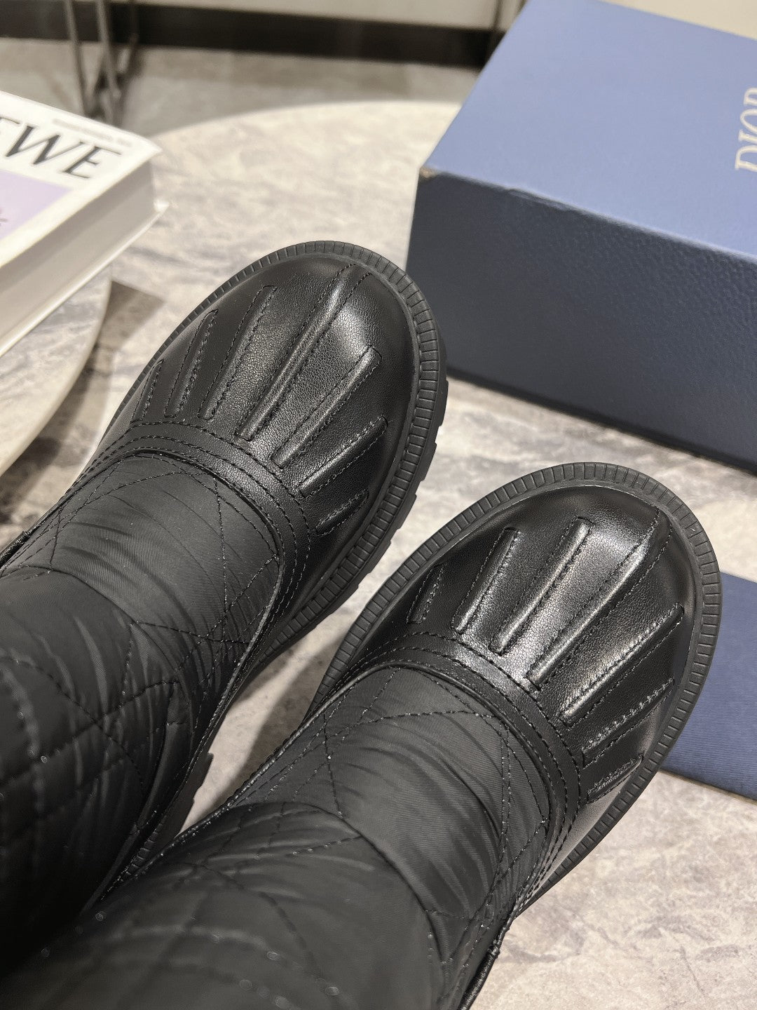 DIOR Frozen-D Ankle Boot Black Fleece Lining And Mackintosh And Calfskin