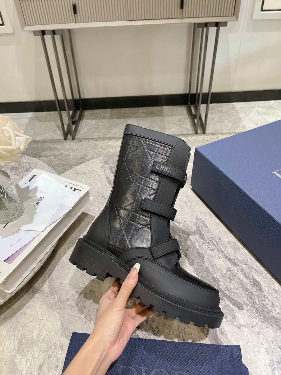 DIOR DIORanger Ankle Boot 45mm Black Calfskin