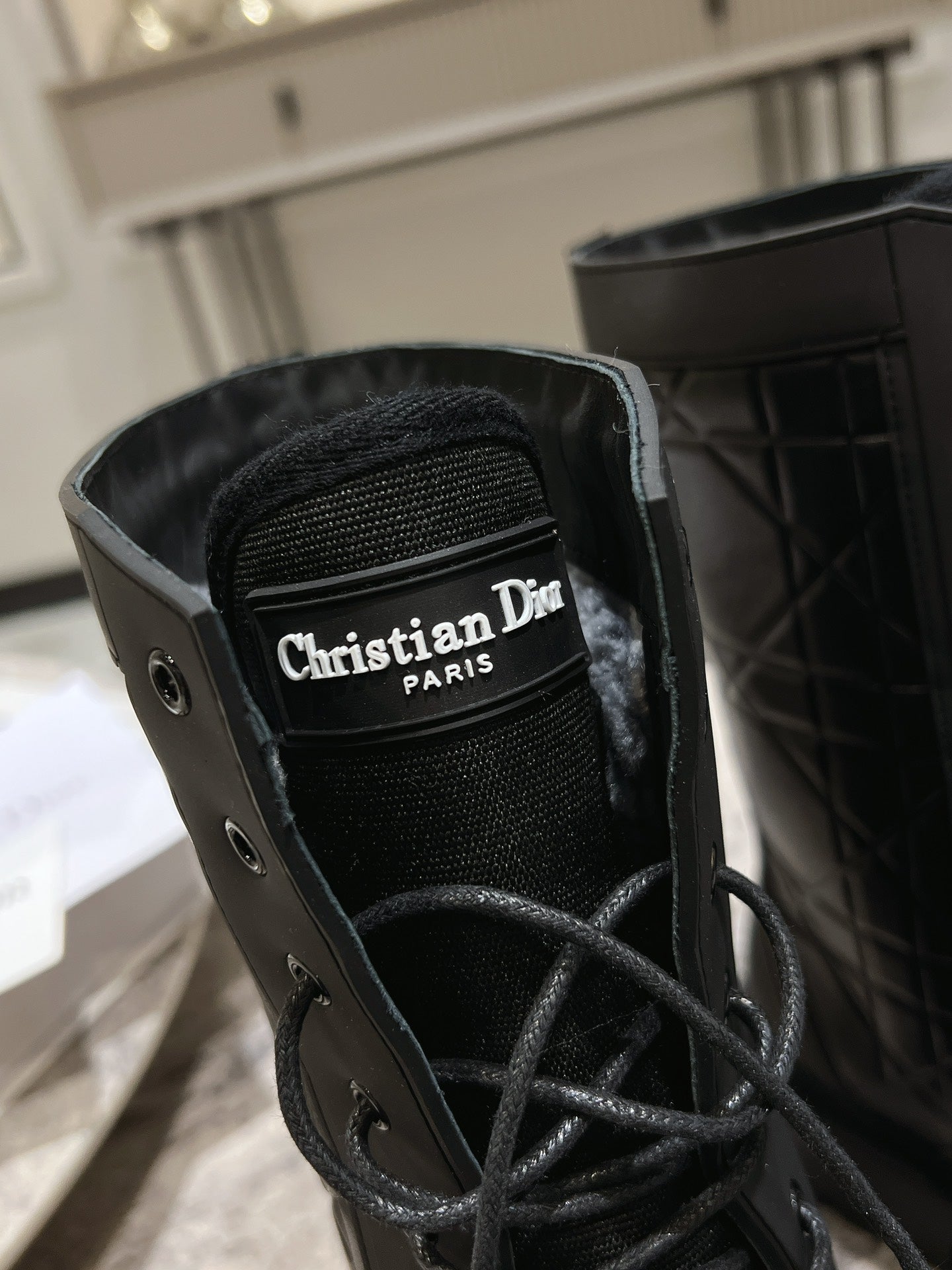 DIOR- D-Leader Ankle Boot 45mm Black Calfskin And Fleece Lining