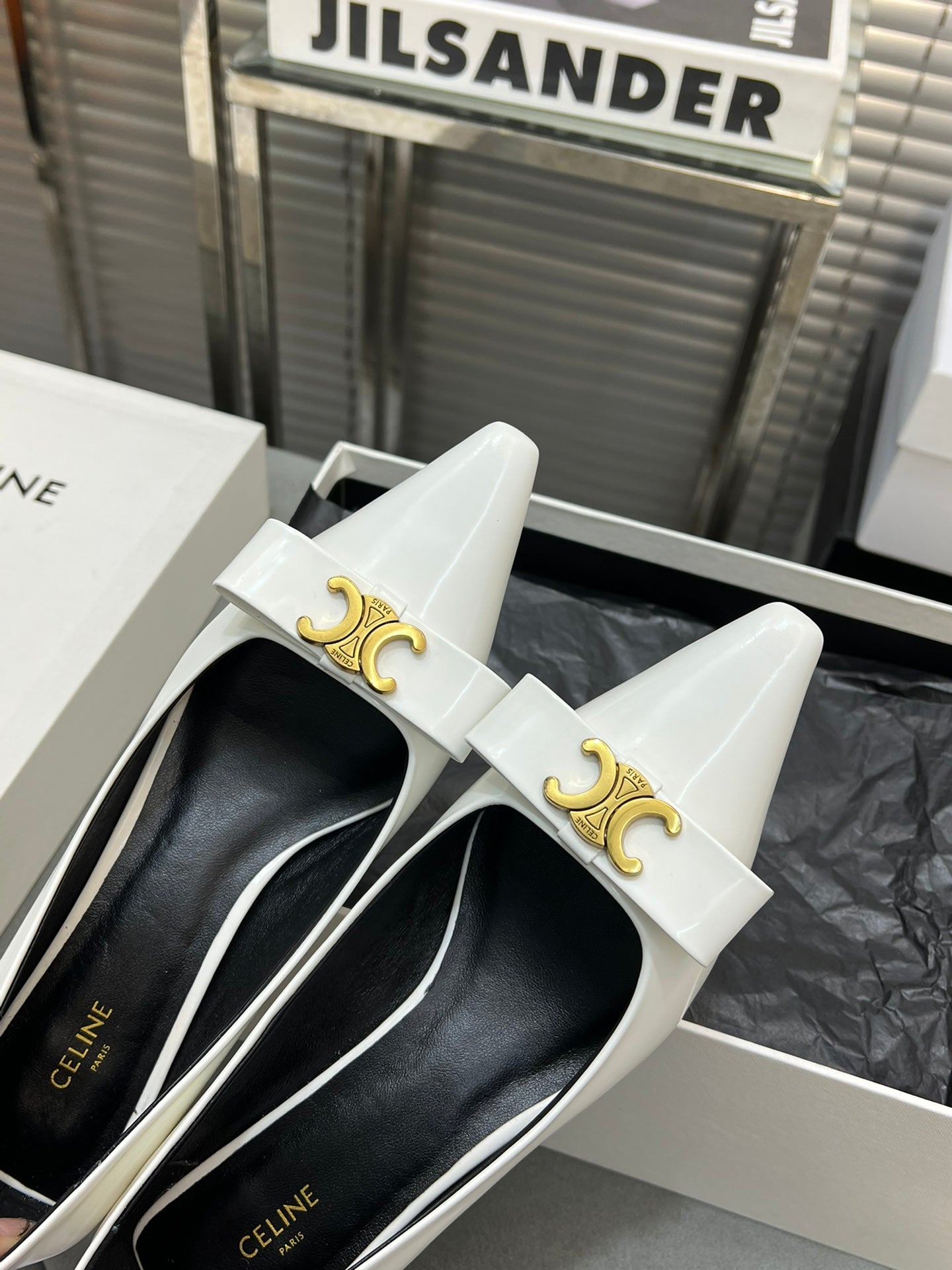 Celine cl pumps 50 white calfskin