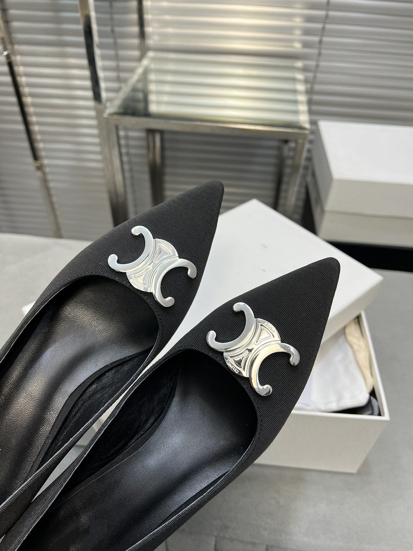 Celine cl pumps 50 black grosgrain