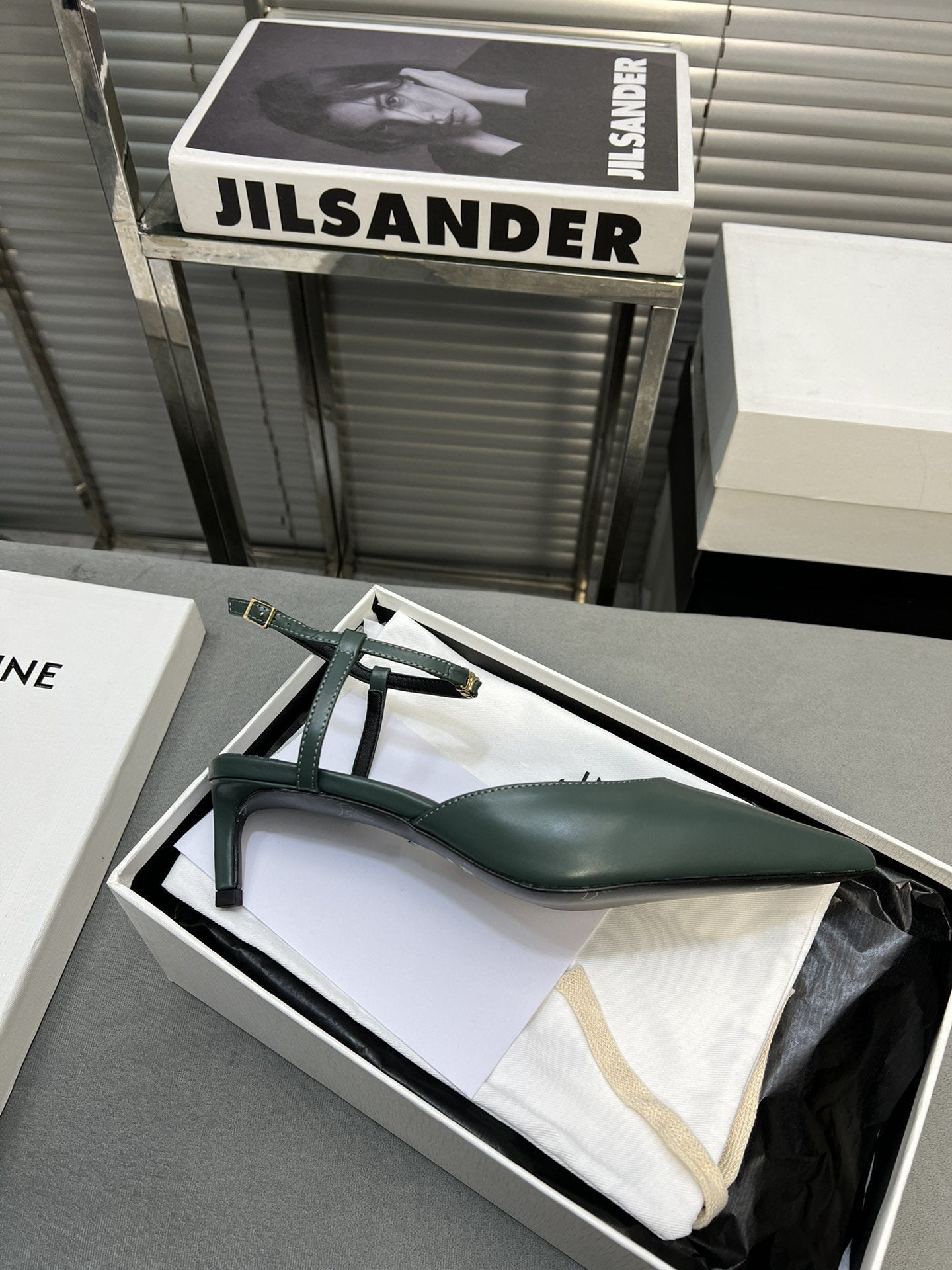 Celine cl kitten 50 blue green calfskin
